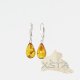 Cognac drop Baltic amber earrings
